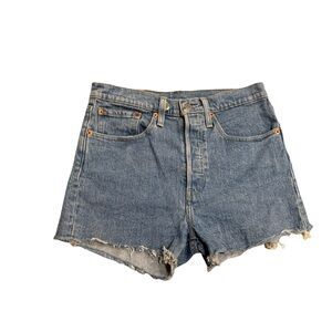 Levi’s 501 Classic Denim Women's Jean Shorts size 27 short crop button fly